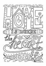 Colouring Where Heart Quotes Pages Colour sketch template