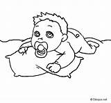 Playing Baby Coloring Coloringcrew sketch template