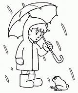 Rainy Coloring Rain Pages Kids Printable Drawing Umbrella Jacket Boy Spring Days Colouring Under Sheets Draw Print Girl Color Weather sketch template