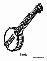 Banjo Instrument Coloring Pages Colormegood Music sketch template