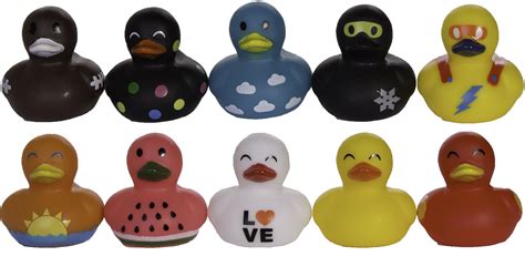 10 Pack Of Assorted 1 5 Inch Mini Rubber Ducks