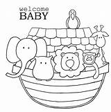 Ark Noah Coloring Pages Preschool Baby Animals Welcome sketch template