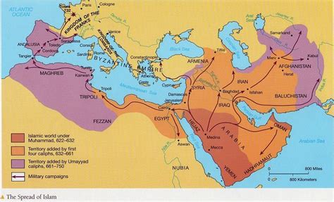 spread of islam dark orange followed by light orange then purple
