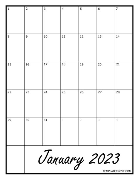 blank monthly calendar