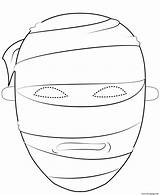 Mummy Mask Halloween Coloring Outline Pages Egyptian Printable Print Supercoloring sketch template