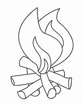 Fire Coloring Pages Flames Flame Colouring Camp Printable Kids Campfire Clipart Safety Drawing Line Outline Cliparts Color Sheet Number 1229 sketch template