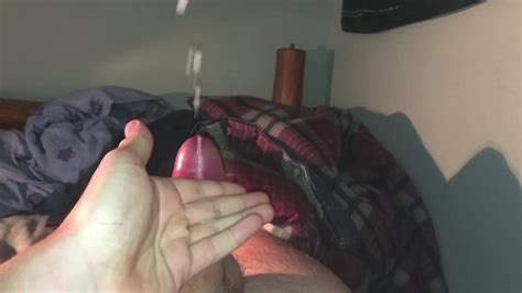 pre cum leaks from uncut cock before pulsing orgasm redtube