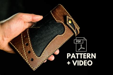 biker long leather wallet pattern pattern includes holes marked