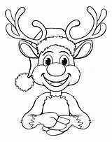 Rudolph Reindeer Nosed sketch template