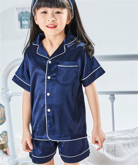 kids child silk satin pajamas pyjamas girls short sleeve sleepwear set nightgown ebay
