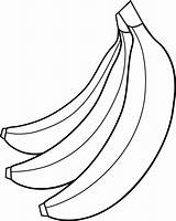Bananas Bunch Clip Colorable Sweetclipart sketch template