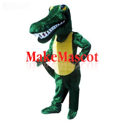 crocodile mascot green and yellow crocodile costume mascot costume in