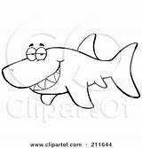 Shark Outline Coloring Clipart Grin Fin Flashing Drawing Royalty Illustration Toon Hit Rf Designlooter Panda Posters Prints Getdrawings Small sketch template