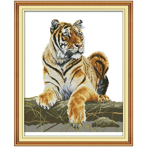 tiger counted cross stitch unfinished ct printed ct cross stitching