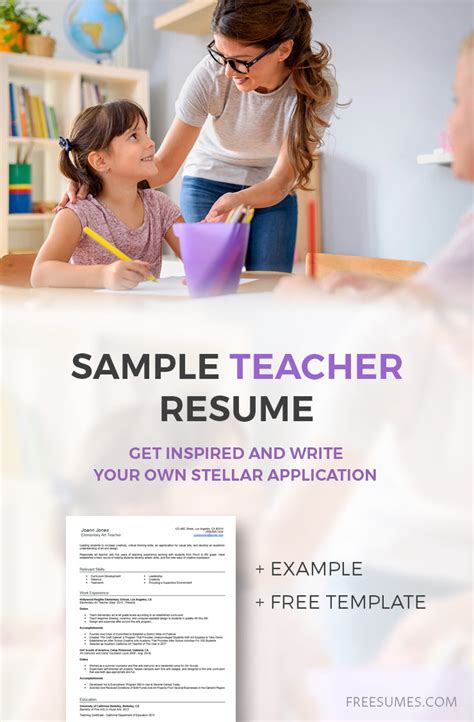 teacher resume  write  stellar application freesumes