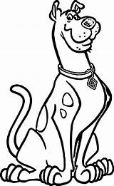 Scooby Coloringonly Sitting Clipartmag sketch template