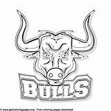 Coloring Mascot Bulls sketch template