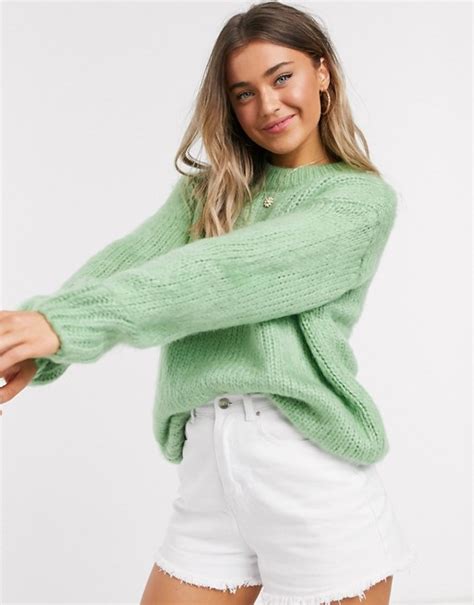 asos design chunky sweater  green asos