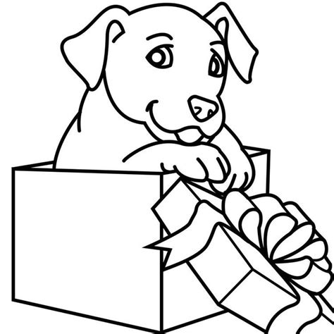 simple christmas dog coloring pages