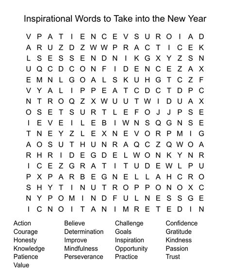 inspirational words      year word search wordmint