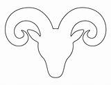 Ram Head Printable Animal Template Pattern Patternuniverse Outline Stencils Templates Drawings Sheep Patterns Horn Draw Shape Use Print Crafts Cut sketch template