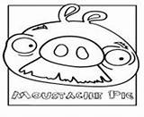 Birds Coloring Pages Angry Pig Moustache sketch template