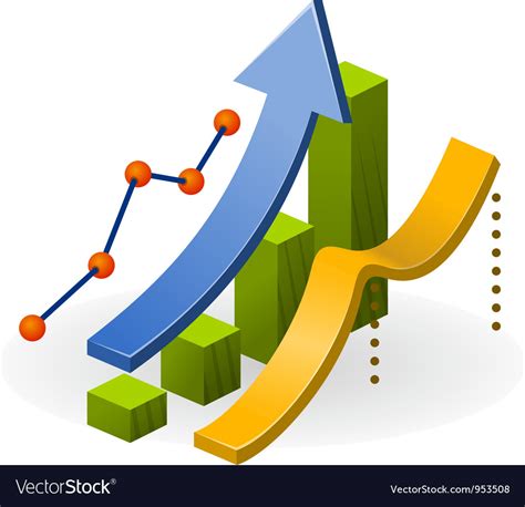 business performance chart royalty  vector image