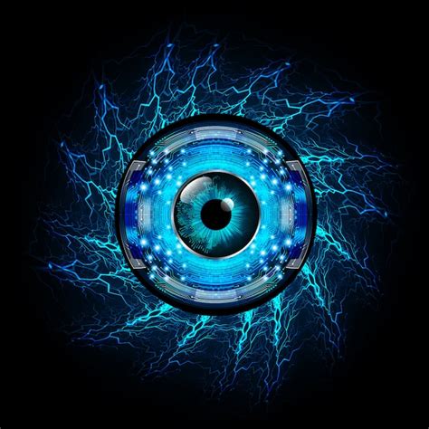 Fondo De Concepto De Tecnología Futura De Circuito Azul Cyber Eye