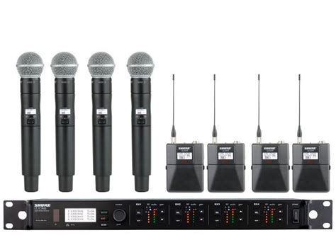 shure ulxdq    wireless system  built  antenna distro wireless microphones