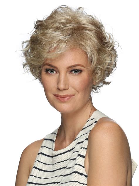 beautiful lace front curly  short platinum blonde layered synthetic wigs