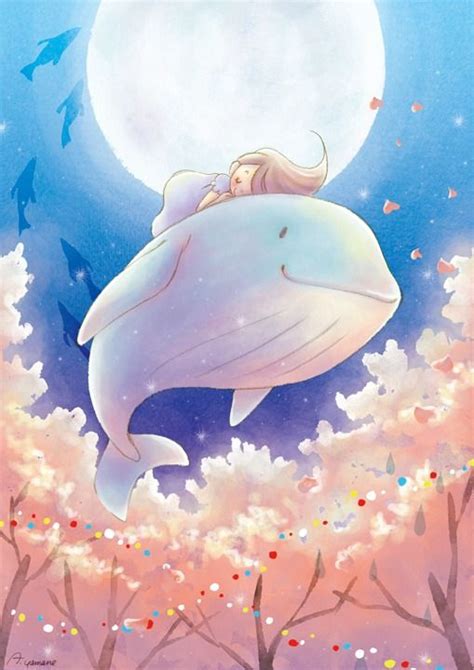 manga sleep tumblr whale illustration cute drawings whale art