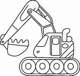 Bagger Malvorlagen Tractor sketch template