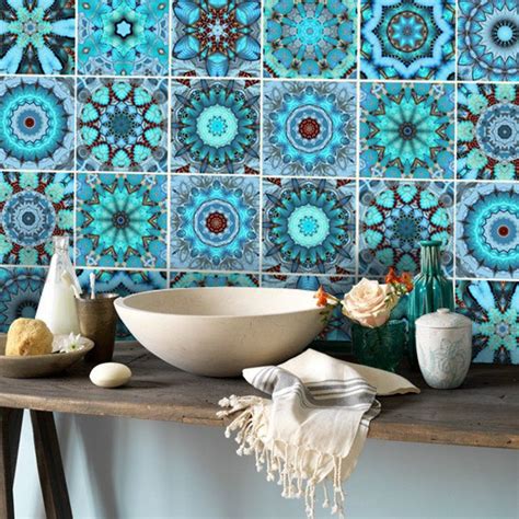 wall tile decals vinyl sticker waterproof tile  wallpaper etsy