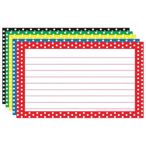 border index cards    lined polka dot ct top top