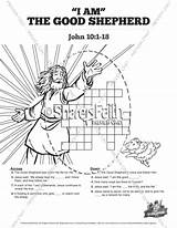 Shepherd Good Jesus John Coloring Am Sunday Puzzles School Crossword Pages Template sketch template