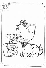 Precious Moments Coloring Pages Animals Cat Friends Para Angel Colorings Colorir Momentos Preciosos Book Desenhos Mouse Getcolorings Color Baby Little sketch template