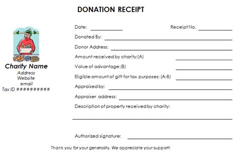 profit donation receipt template printable receipt template
