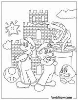 Verbnow Luigi Goomba Peach Piranha sketch template