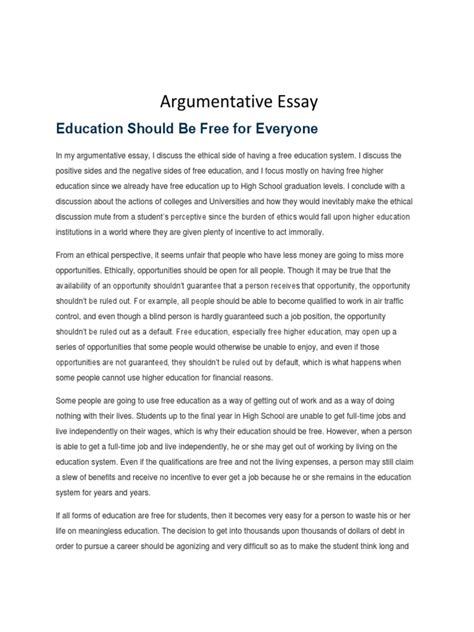 argumentative essaydocx higher education government   day