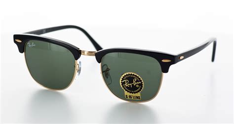 Sunglasses Black And Gold Coloured Frames Green Lenses Clubmaster