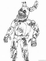 Coloring Fnaf Pages Printable Springtrap Animatronics Coloring4free Color Cartoons Kids sketch template