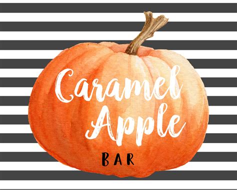 caramel apple bar sign food table signs autumn party decor etsy