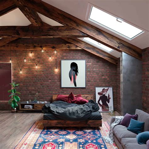 spacious loft style bedroom interior designio