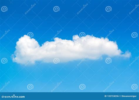 single white fluffy cloud   blue sky stock photo image  fluffy