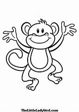 Monkey Coloring Pages Cute Clipart Clip Printable sketch template