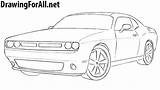 Dodge Challenger Draw Drawing Step Car Cars Line Rear Door sketch template