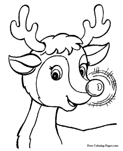 printable christmas coloring book pages rudolphs glow