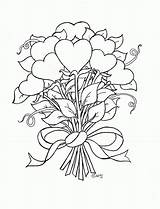 Coloring Pages Flowers Hearts Heart Flower Popular sketch template