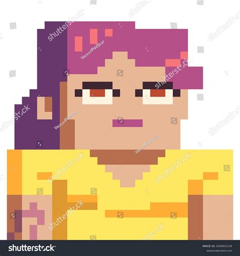 Woman Pixel Art Style Character Avatar Stock Vector Royalty Free