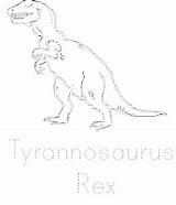 Tracing Dinosaur Rex Dinosaurs Kids Pages sketch template